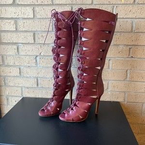 Shoe Dazzle Layne Knee High Sandal/Boot